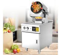 TT-YEC Machine De Cuisson Automatique sur Pied pour Sauté, Robot De Cuisson Rotatif À 360°, Mijoteuse, avec 4 Minuteries, Machine À Sauter en Acier Inoxydable,26cm Wok