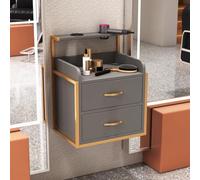 TT-YEC Meuble De Coiffure Suspendu Classique Avec 2 Tiroirs De Rangement Et Support Pour Sèche-Cheveux, Table De Chevet Flottante, Station De Rangement Pour Styliste Et Beauté,E