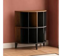 TT-YEC Meuble De Rangement Semi-Circulaire pour Disques Vinyles, Support en Bois pour Enceinte Et Platine, Design Ouvert, Présentoir À CD sur Pied,A