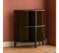 TT-YEC Meuble De Rangement Semi-Circulaire pour Disques Vinyles, Support en Bois pour Enceinte Et Platine, Design Ouvert, Présentoir À CD sur Pied,B