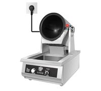 TT-YEC Robot De Cuisine Intelligent De Comptoir, Robot De Cuisine À Jet d'eau À Gaz avec Rotation À 360°, Robot Culinaire Antiadhésif en Acier Inoxydable, Robot Culinaire À Tambour,30cm Wok b