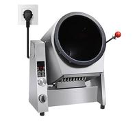 TT-YEC Robot De Cuisine Intelligent De Comptoir, Robot De Cuisine À Jet d'eau À Gaz avec Rotation À 360°, Robot Culinaire Antiadhésif en Acier Inoxydable, Robot Culinaire À Tambour,30cm Wok a