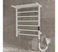 TT-YEC Sèche-Serviettes Compact en Acier Inoxydable, Séchoir À Serviettes Mural pour Salle De Bain avec Minuterie Et Contrôle De La Température, Étagère, Porte-Serviettes Électrique.,Left Outline c