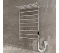 TT-YEC Sèche-Serviettes Compact en Acier Inoxydable, Séchoir À Serviettes Mural pour Salle De Bain avec Minuterie Et Contrôle De La Température, Étagère, Porte-Serviettes Électrique.,Left Outline k