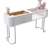 TT-YEC Table De Manucure À Double Couche, Table De Manucure En Bois Pour Salon De Beauté Avec Tiroirs Et Armoire De Rangement À Trois Couches, Établi De Manucure,Al120cm