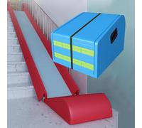 TT-YEC Toboggans pour Enfants D'intérieur Et D'extérieur, Toboggans Pliables Extra-Longs avec Poignées Antidérapantes, Jeux D'escalier pour La Maison,Bleu