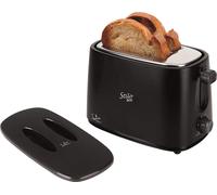 Tt631 Grille-Pain Noir Avec Capuchon De Protection Et Deux Fentes Extra Larges Avec Interrupteur Roast Électronique 6 Positions Corps Froid Récupérateur De Miettes Noir