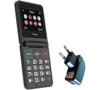 Tt660 Téléphone Portable À Clapet Pour Les Personnes Âgées - Design Pliable, Gros Boutons, Assistance En Cas D'urgence, Longue Autonomie De Batterie (Avec Chargeur Secteur)