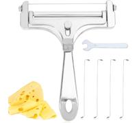 TTA-6pcs Kit de Coupe-Fromage en Acier Inoxydable Coupe-Fromage en Fil avec 4 Fils Supplémentaires et Clé Trancheuse à Fromage Portative Coupe-Beurre pour Fromage en Bloc Beurre (Argent Brillant)