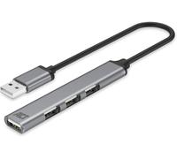 TTA-AC6225 Hub USB 4 Ports, multiprise USB, boîtier en Aluminium, Longueur du câble 18 cm, USB 2.0 pour PC, Ordinateur Portable, Console