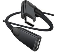 Tta-Câble Extension Usb C À Angle Droit 3m, 90 Degrés Usb C 3.1 Gen 2 10gbps 100w Charge Rapide,Rallonge Mâle Vers Femelle Type C,Pour Iphone 15,Macbook Air,Ipad Pro,Galaxy S24 S23 S22