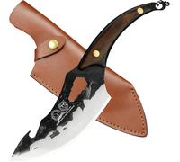 Tta-Full Tang 6.5 Inch Slice Knife Hunting Slaughter Knife Carving Knife With Leather Sheath, Mini Knife, Whetstone