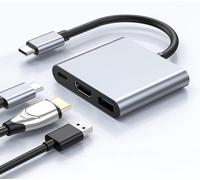 TTA-Hub USB C 3 en 1 pour Nintendo Switch adaptateur 4K HDMI, ports USB 3.0, 100 W Dongle USB C pour iPad Pro M4 MacBook Pro/Air, Mac mini, iPhone 16, Steam Deck, Samsung Dex S25 Tpye C Dock