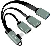 TTA-LogiLink UA0361 Hub USB 3.1 Gen1 vers 5 Gbps avec fiche coudée à 90° vers 2 Ports USB 2.0 (Type A) et 1 Port USB 3.0 (Type A)