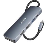 TTA-Multi Ports Hub USB C 5 en 1 HDMI 4K PD 100W Charge, 1*USB-A 3.2 10Gbps, 2*USB 2.0, Adaptateur USB C Compatible avec iPhone 15/16 Plus Pro Max, MacBook iPad Pro Air, Surface Galaxy S24, iMac