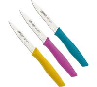 Tta-Serie Nova - Couteau À Peler, Acier Inoxydable Nitrum, Emballage Écologique, 3 Couleurs Fuchsia, Turquoise Et Jaune