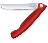 Tta-Swiss Classic Couteau À Légumes Pliable, Pour Pique-Nique, Camping, Lame Extra-Tranchante, Taille Droite, Rouge