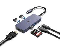 TTA-USB C Hub, 7 in 1 Adaptateur USB C avec 4K HDMI Dual Display, 100W Type C PD, 3 USB 3.0 5Gbps, SD/TF, USB C à HDMI Multiport Dongle pour MacBook, iMac, iPad, HP, Dell, XPS, Surface