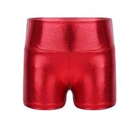 TTAO Shorts de Ballet Danse Justaucorps Gymnastique Moulant Yoga sous-Vêtement de Sport Pantalon Court pour Fitness Running Enfant Fille 2-16 Ans Rouge B 9-10 Ans