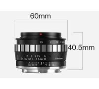 TTArtisan Objectif 23 mm f/1.4 pour Sony E APS-C Noir Chrome