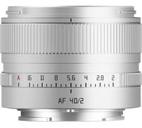 TTARTISAN AF 40 mm F2 FE Objectif plein format pour Sony E, autofocus, objectif d'appareil photo compact et léger, compatible avec les appareils photo Sony à monture E (argent)