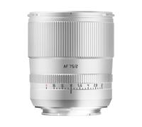 TTArtisan AF 75 mm F2 Objectif portrait plein format Grand diaphragme Objectif autofocus léger STM AF pour appareils photo à monture E sans miroir pour la photographie de portraits (argent)
