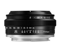 TTArtisan APS-C Objectif 25 mm F2 Corps métallique Compatible avec Monture M43 - Noir