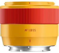 TTartisan Objectif AF 35 mm F1.8 II pour Sony APS-C Autofocus Objectif E Mount Design léger Compatible avec les appareils photo sans miroir Sony E Mount Orange Édition limitée