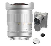 TTArtisan Objectif fisheye 11 mm F2.8 compatible avec les appareils photo à monture E comme A7 A7II A7R A7RII A7S A7SII A6500 A6300 A6000 A5100 A500 Argenté