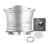 TTArtisan Objectif Fisheye 7,5 mm F2 pour EOS RF Mount EOS R RP R5 R6(APS-C) - Argenté, grand angle 180°, ouverture F2.0, mise au point manuelle, boîtier en métal