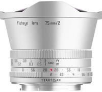TTARTISAN Objectif fisheye APS-C 7,5 mm F2, grand angle 180°, grande ouverture F2 avec anneau de verrouillage, compatible avec les appareils photo Fuji X-Mount X-A1, X-A10, X-A2, X-A3, X-A5, X-A7
