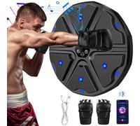 TTAWIFT Music Boxing Machine à musique électronique LED avec gants de boxe, 9 modes de vitesse et mode de comptage Prise en charge Bluetooth, cadeau pour adultes et enfants Exercise