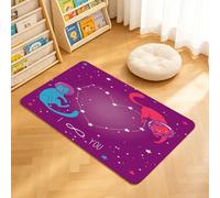 TTBAoDAoY Tapis de Porte Paillasson 40x60cm Interieur et Extérieur Antidérapant Absorbant, Affiche Cosmique pour l'amour avec des Chats-astronautes déguisés Flottant dans l'espace