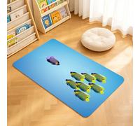 TTBAoDAoY Tapis de Porte Paillasson 40x60cm Interieur et Extérieur Antidérapant Absorbant, Banc de Poissons-Anges Multicolores, Un Poisson Violet séparé du Groupe Vert