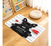 TTBAoDAoY Tapis de Porte Paillasson 40x60cm Interieur et Extérieur Antidérapant Absorbant, Bouledogue avec Une Rose dans la Gueule, Photo d'identité judiciaire Coupable d'amour