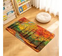 TTBAoDAoY Tapis de Porte Paillasson 40x60cm Interieur et Extérieur Antidérapant Absorbant, Chemin forestier d'automne - Illustration de Paysage boisé aux Couleurs automnales éclatantes
