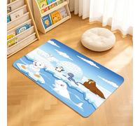 TTBAoDAoY Tapis de Porte Paillasson 40x60cm Interieur et Extérieur Antidérapant Absorbant, Collection Animaux de l'Arctique avec Igloo et Maison sur Glace