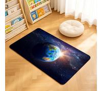 TTBAoDAoY Tapis de Porte Paillasson 40x60cm Interieur et Extérieur Antidérapant Absorbant, Éclats de Soleil éclatants derrière la Terre Bleue entourée d'innombrables étoiles