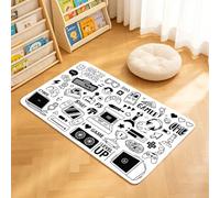 TTBAoDAoY Tapis de Porte Paillasson 40x60cm Interieur et Extérieur Antidérapant Absorbant, Éléments de Jeu Ensemble de gribouillis, manettes, Consoles et textes de Jeu