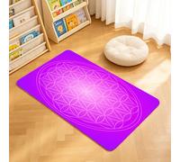 TTBAoDAoY Tapis de Porte Paillasson 40x60cm Interieur et Extérieur Antidérapant Absorbant, Fleur de Vie aux Tons psychédéliques vibrants Love Soul Kitsch Artisti