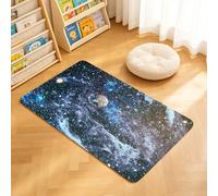 TTBAoDAoY Tapis de Porte Paillasson 40x60cm Interieur et Extérieur Antidérapant Absorbant, Fond d'écran de la Voie lactée de l'univers Profond avec Globe et étoile Brillante