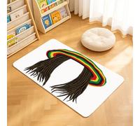 TTBAoDAoY Tapis de Porte Paillasson 40x60cm Interieur et Extérieur Antidérapant Absorbant, Illustration d'un Chapeau Rasta à Dreadlocks