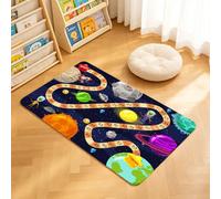 TTBAoDAoY Tapis de Porte Paillasson 40x60cm Interieur et Extérieur Antidérapant Absorbant, Jeu de société d'astronomie, Piste numérique à enroulement, extraterrestres, planètes, Soleil et Terre