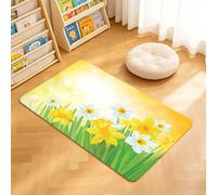 TTBAoDAoY Tapis de Porte Paillasson 40x60cm Interieur et Extérieur Antidérapant Absorbant, Jonquille, Jardin de jonquilles, Narcisse, Renaissance et Nouveaux départs, Illustration