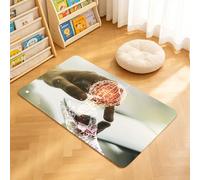 TTBAoDAoY Tapis de Porte Paillasson 40x60cm Interieur et Extérieur Antidérapant Absorbant, Main Humaine touchant Un Hologramme Lumineux à Structure Filaire