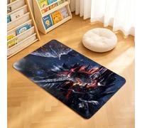 TTBAoDAoY Tapis de Porte Paillasson 40x60cm Interieur et Extérieur Antidérapant Absorbant, Maison d'accueil d'un Dragon épique de Dark Fantasy sur Une citadelle volcanique en Flammes