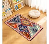 TTBAoDAoY Tapis de Porte Paillasson 40x60cm Interieur et Extérieur Antidérapant Absorbant, Motif Patchwork à Fleurs Mandalas bohème carré éléments décoratifs Vintage