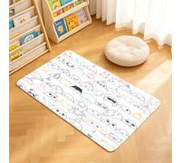 TTBAoDAoY Tapis de Porte Paillasson 40x60cm Interieur et Extérieur Antidérapant Absorbant, Motif sans Couture Mignon avec des Visages Kawaii, Fond vectoriel Amusant de Style Dessin animé
