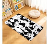 TTBAoDAoY Tapis de Porte Paillasson 40x60cm Interieur et Extérieur Antidérapant Absorbant, Motif sans Couture de Panda géant Noir et Blanc