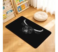 TTBAoDAoY Tapis de Porte Paillasson 40x60cm Interieur et Extérieur Antidérapant Absorbant, Portrait de tête de Taureau Noir de Camargue isolé sur Fond Blanc